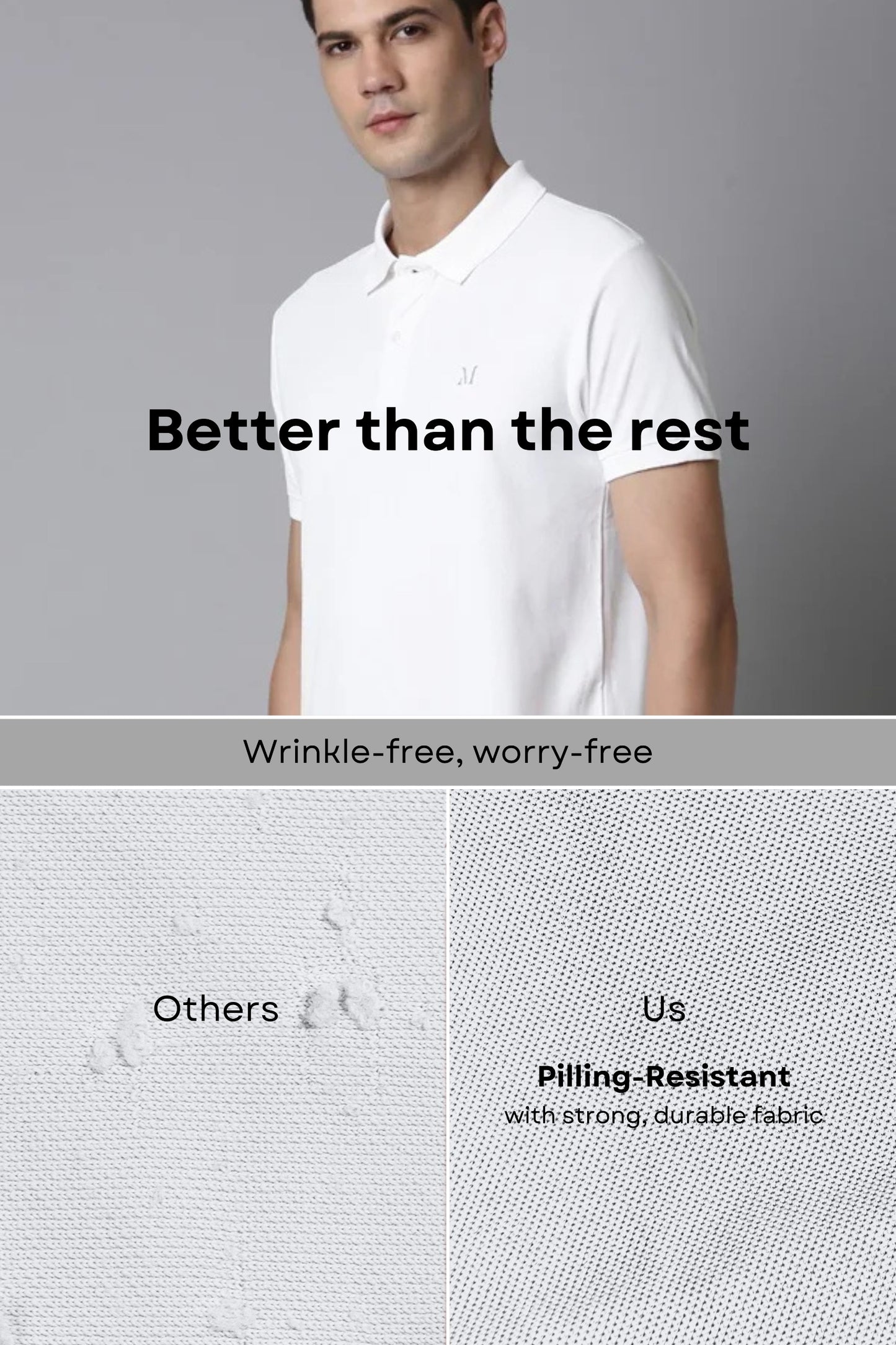 Smart tech polo - White Polo T-SHIRT Maxzone Clothing