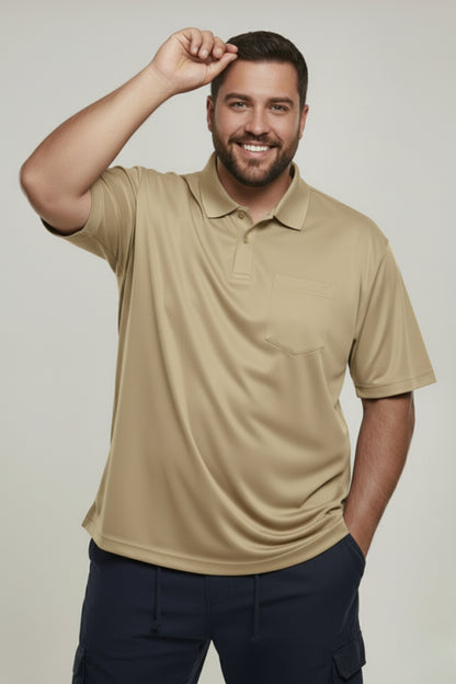 Green - Smart Tech Pocket Polo Plus Size