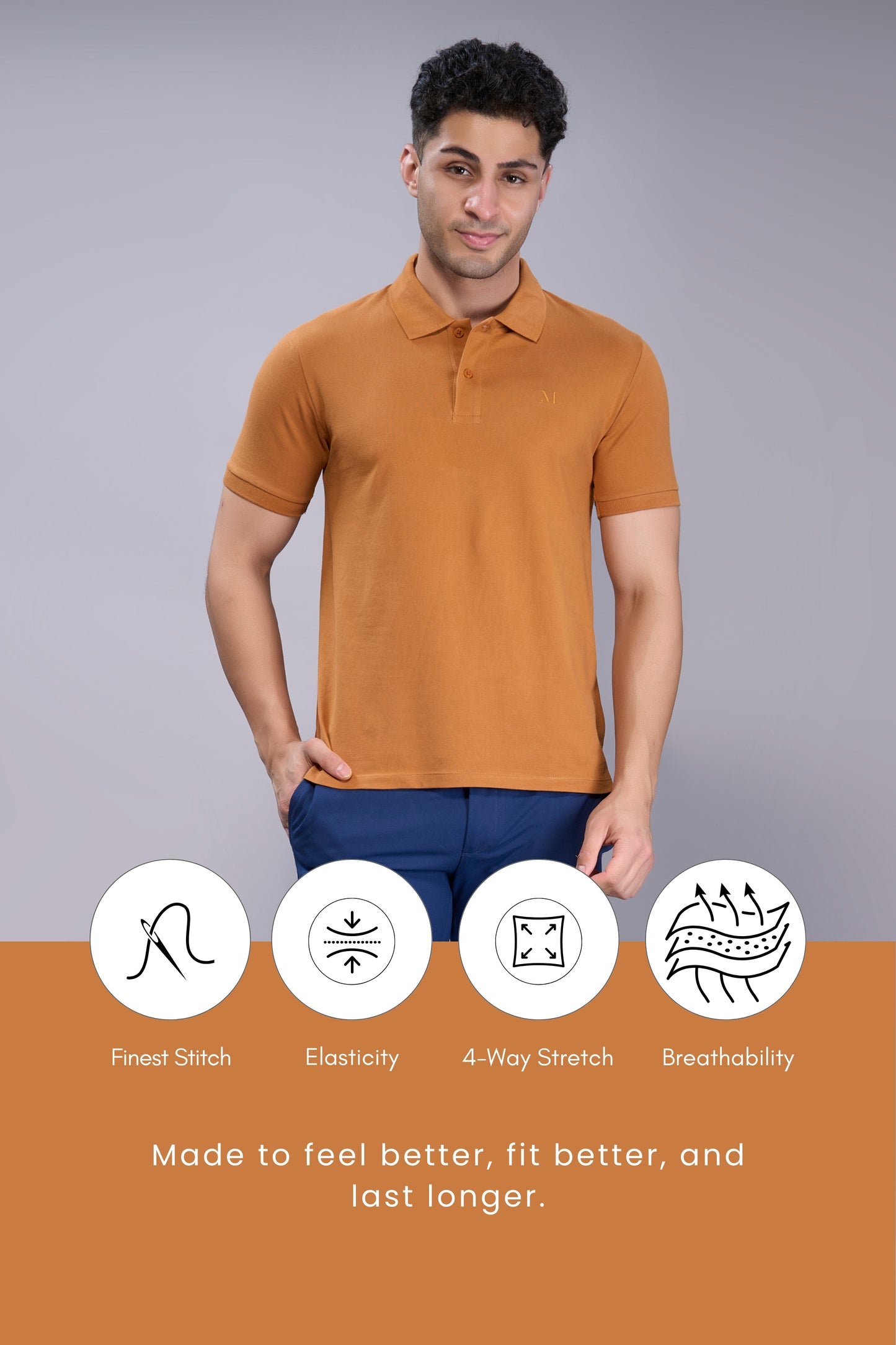 Burnt Orange - Zyric Polo