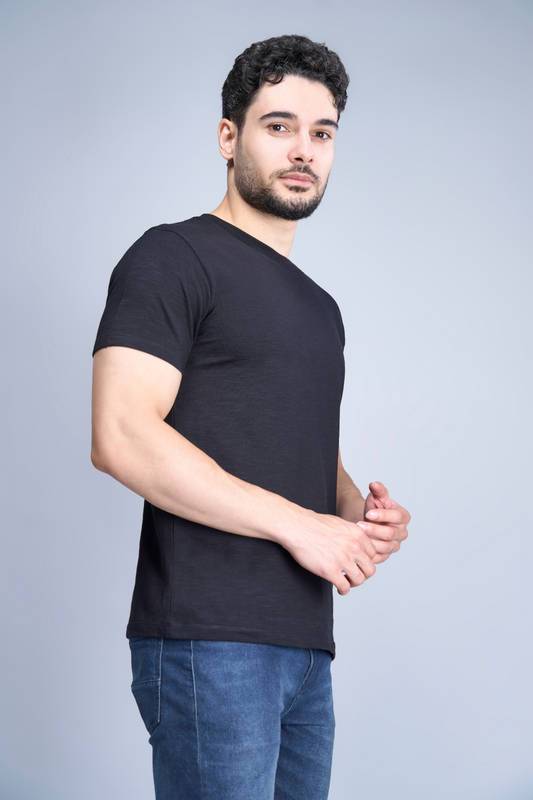 Shop Men's (Obssession) Solid Black T-shirt-front Maxzone Clothing