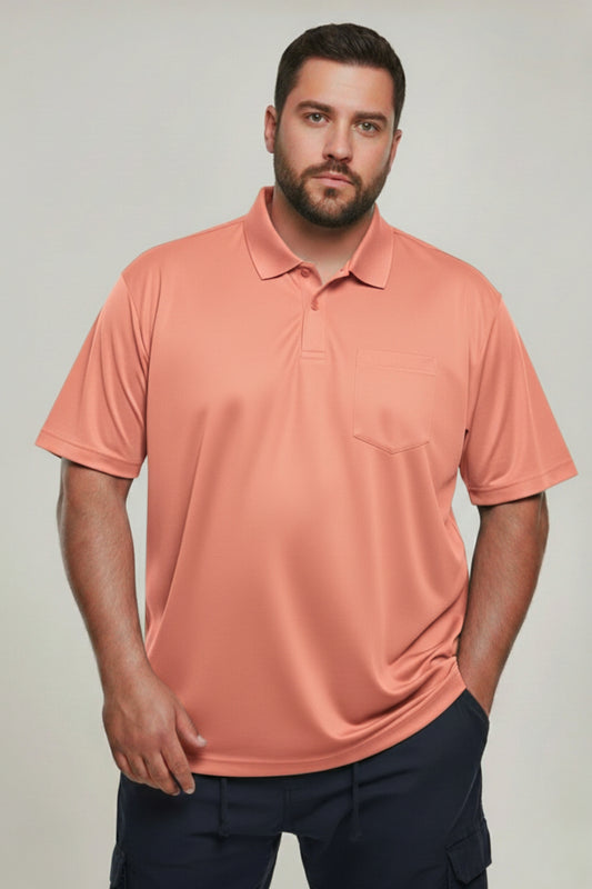 Light Pink - Smart Tech Pocket Polo Plus Size