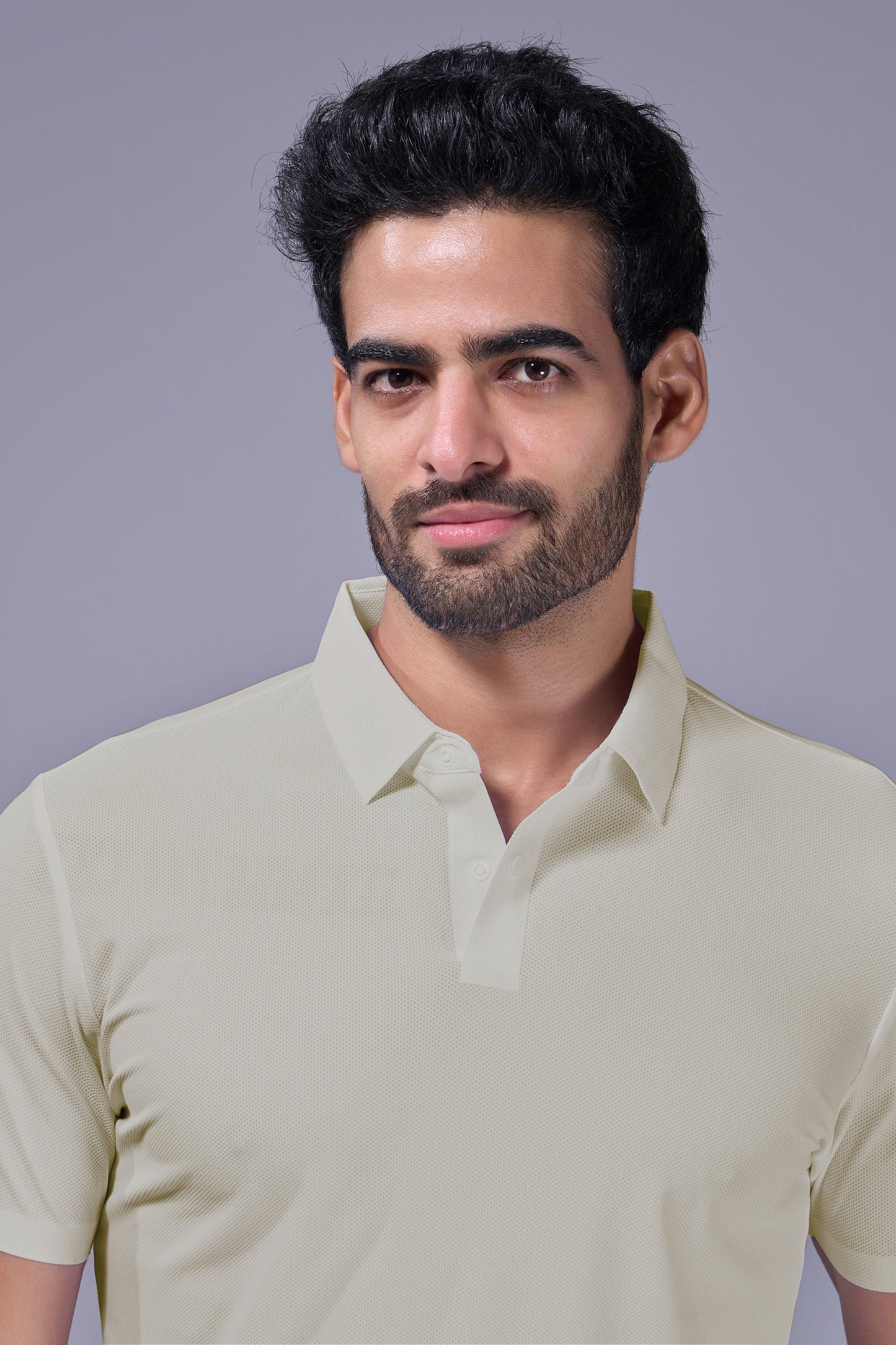 Beige - 2 Button Stitchless Polo