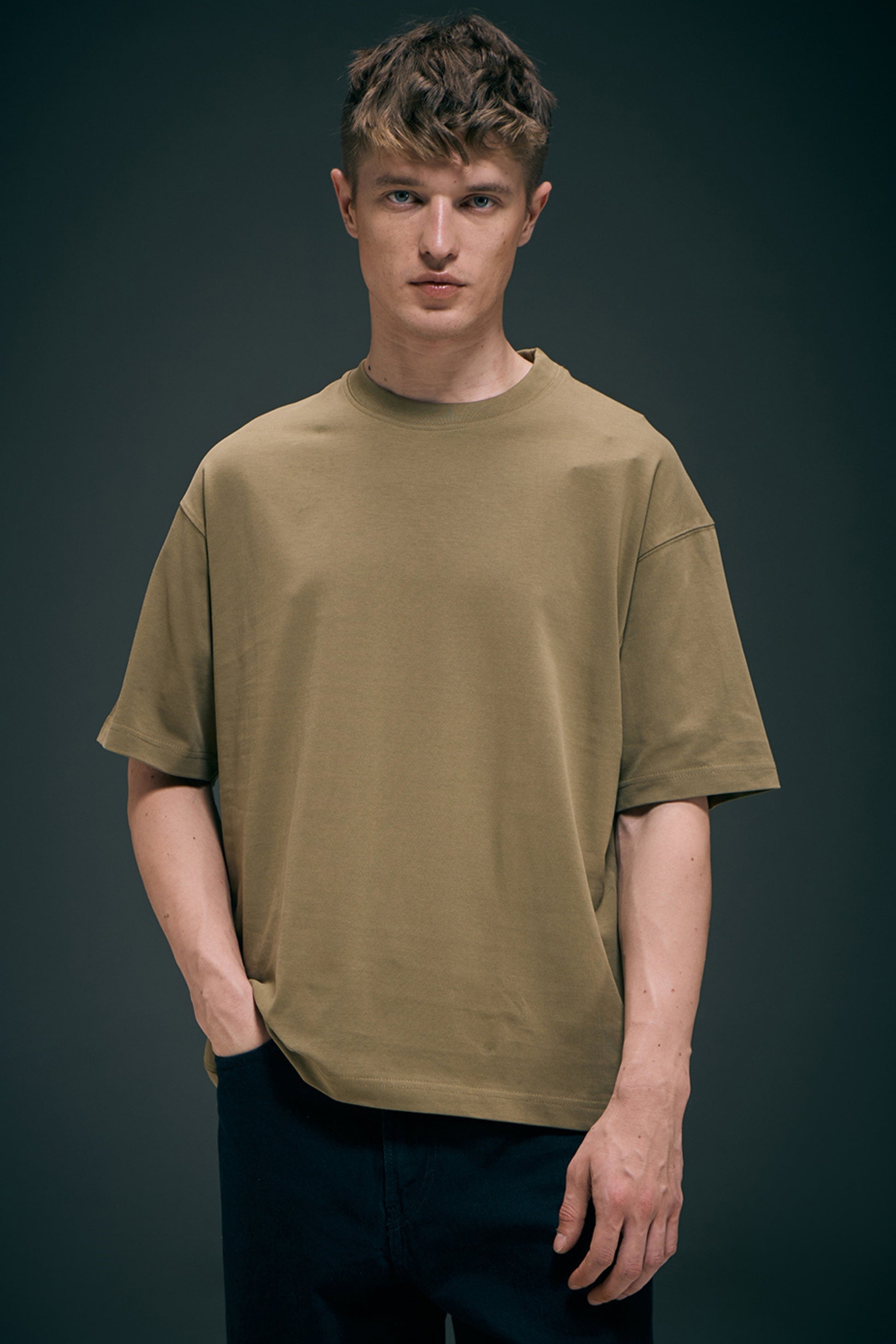 Olive - Oversized drop shoulder Oversized Maxzone Clothing