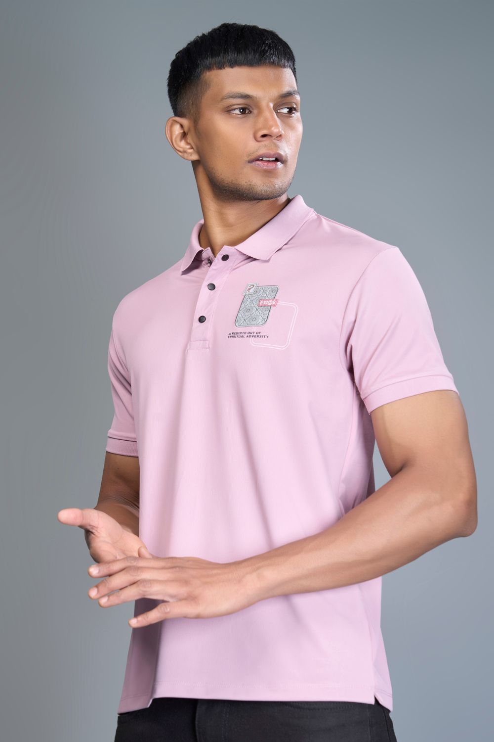 3 Buttons Polo Tshirt - LT. Pink  Maxzone Clothing   