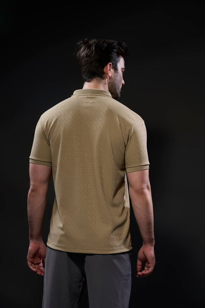 Khaki - Structure Knit Smart Tech Polo