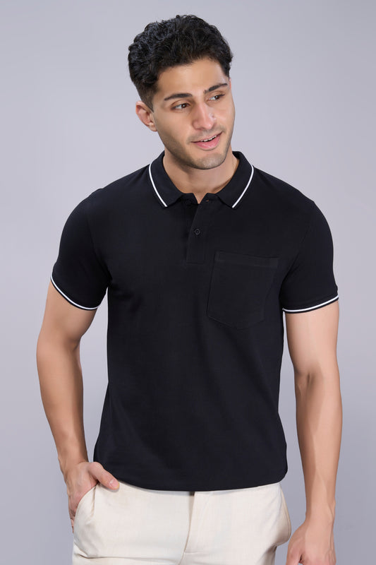 Black - Identity Pocket Polo