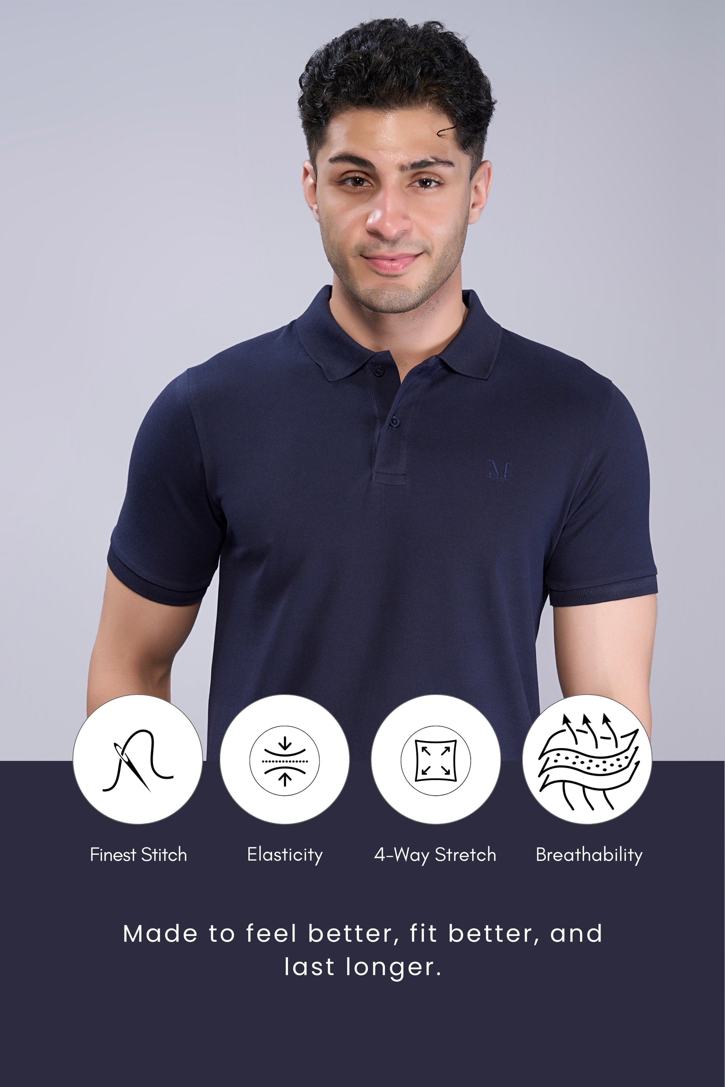 Teal Navy - Zyric Polo