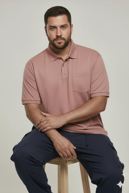 Rich Maroon - Smart Tech Pocket Polo Plus Size