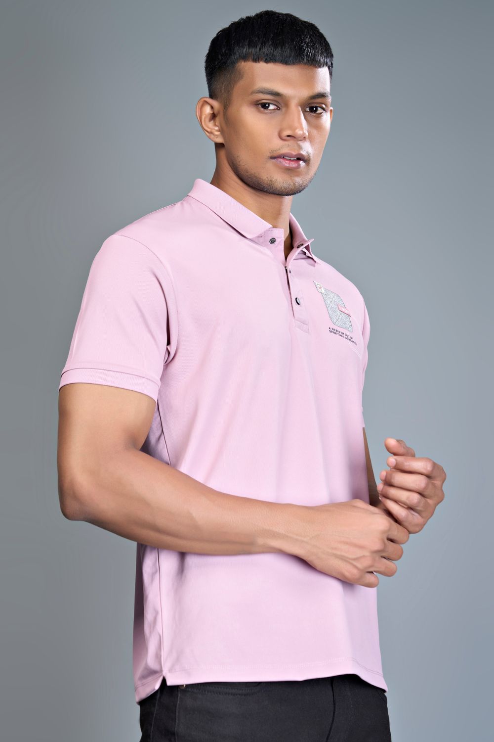 3 Buttons Polo Tshirt - LT. Pink  Maxzone Clothing   