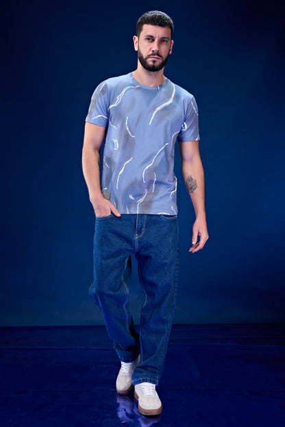 Mint Blue - AOP Round Neck T-shirt