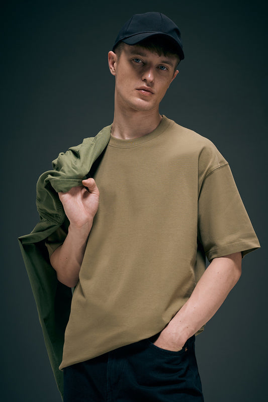 Olive - Oversized drop shoulder Oversized Maxzone Clothing M