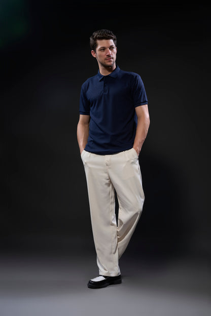 Navy - Structure Knit Smart Tech Polo