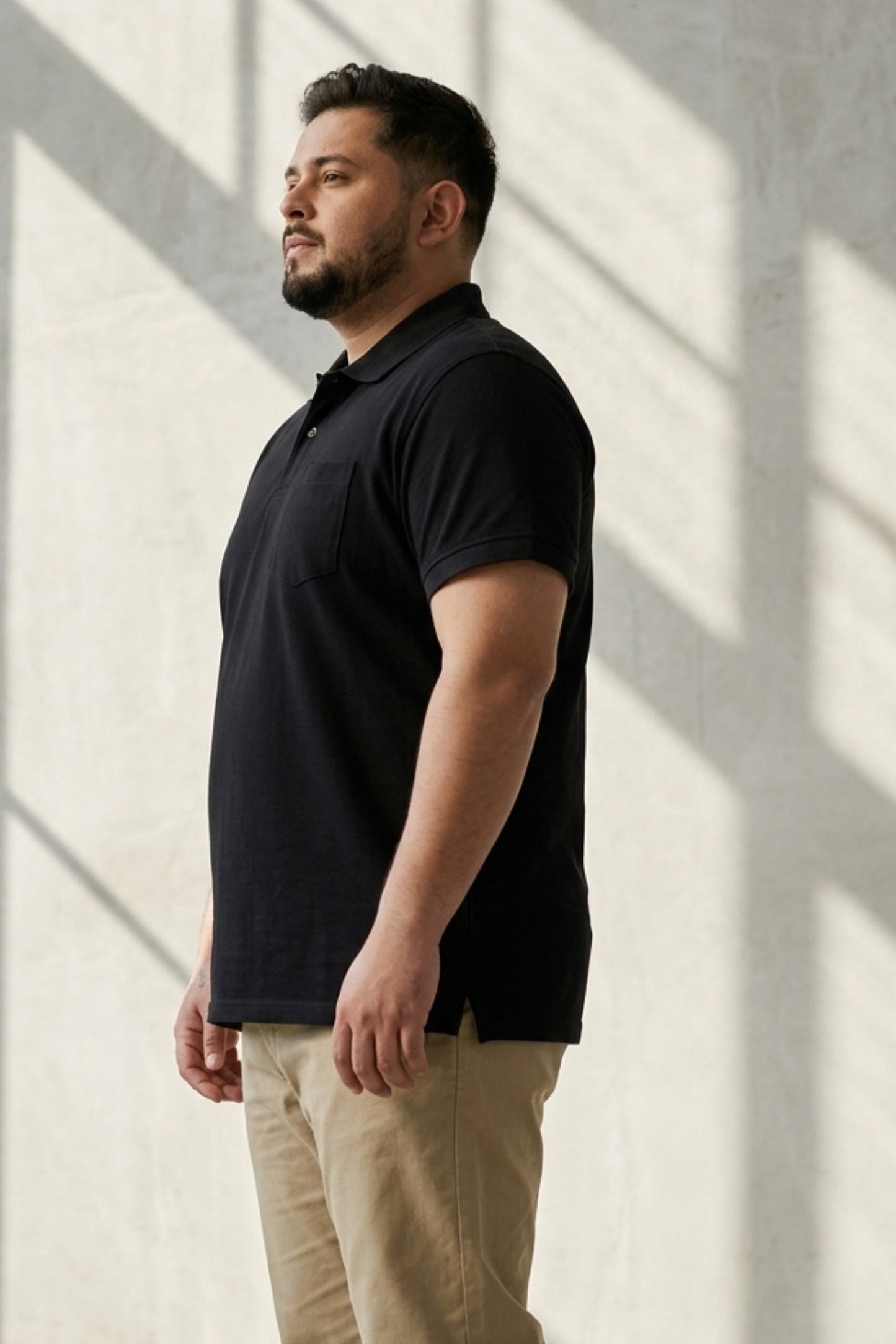 Black - Zyric Pocket Polo Plus Size