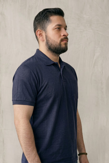 Teal Navy - Zyric Pocket Polo Plus Size