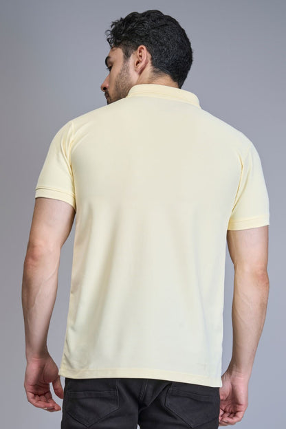 Light Yellow Smart Tech Pocket + Polo T-shirts Maxzone Clothing   