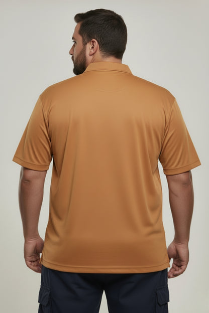 Caramel - Smart Tech Pocket Polo Plus Size
