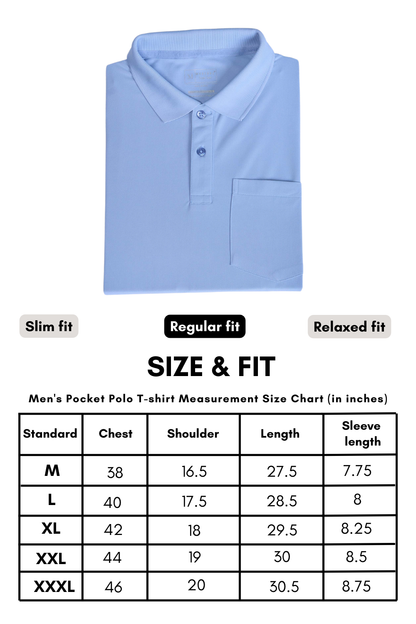 Light Blue Smart Tech Pocket + Polo T-shirts Maxzone Clothing