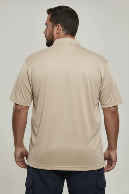 Soft Beige - Smart Tech Pocket Polo Plus Size