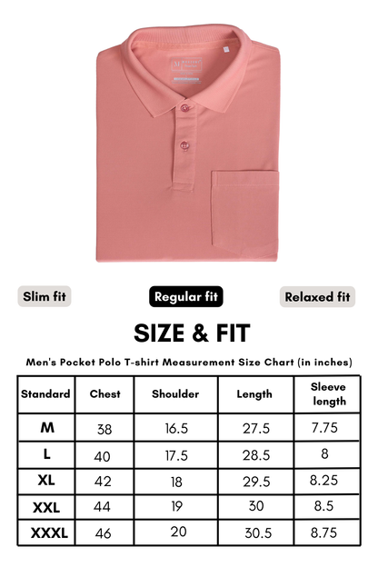 Light Pink Smart Tech Pocket + Polo T-shirts Maxzone Clothing