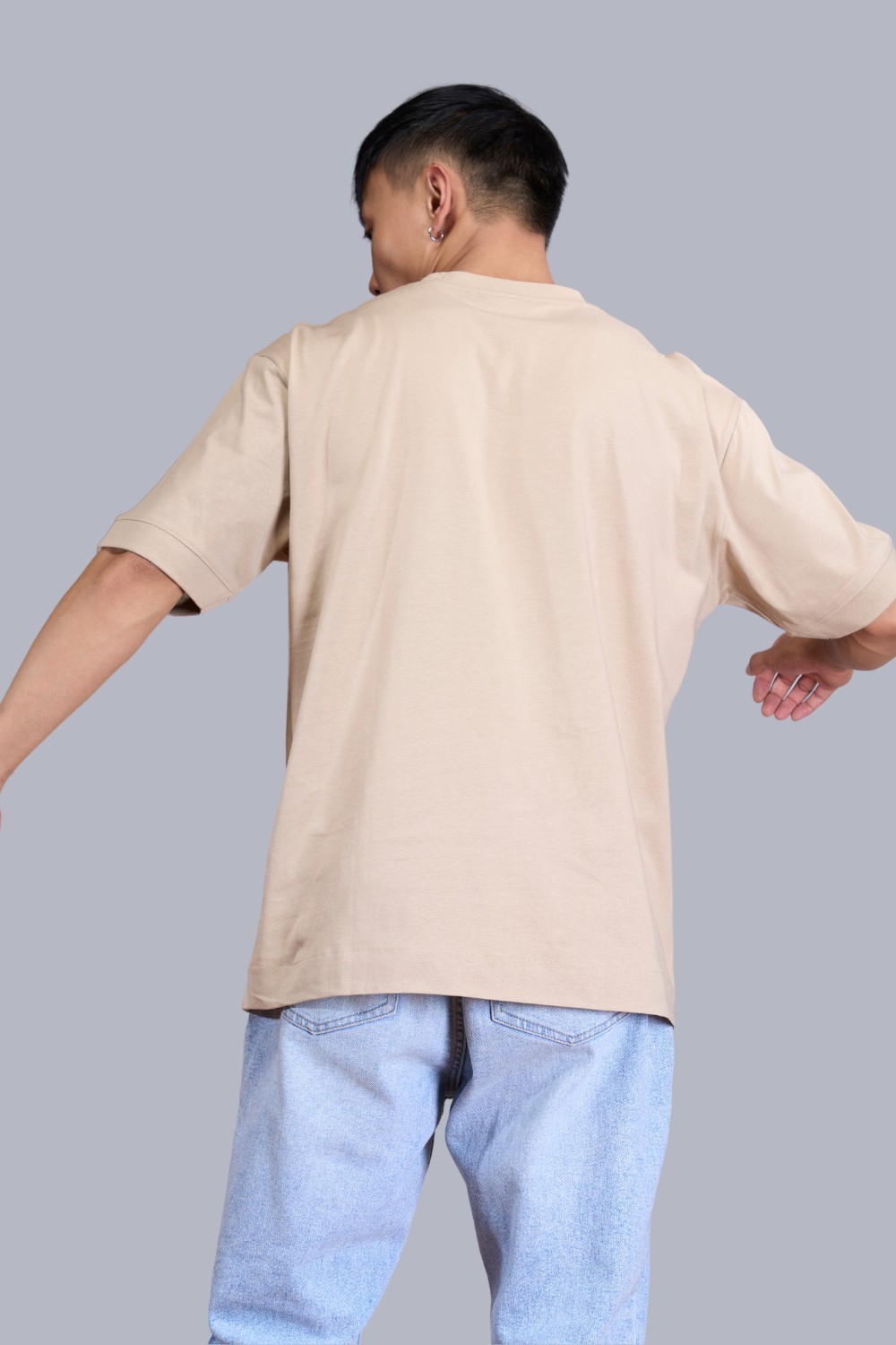 Beige - Oversized drop shoulder Oversized Maxzone Clothing   