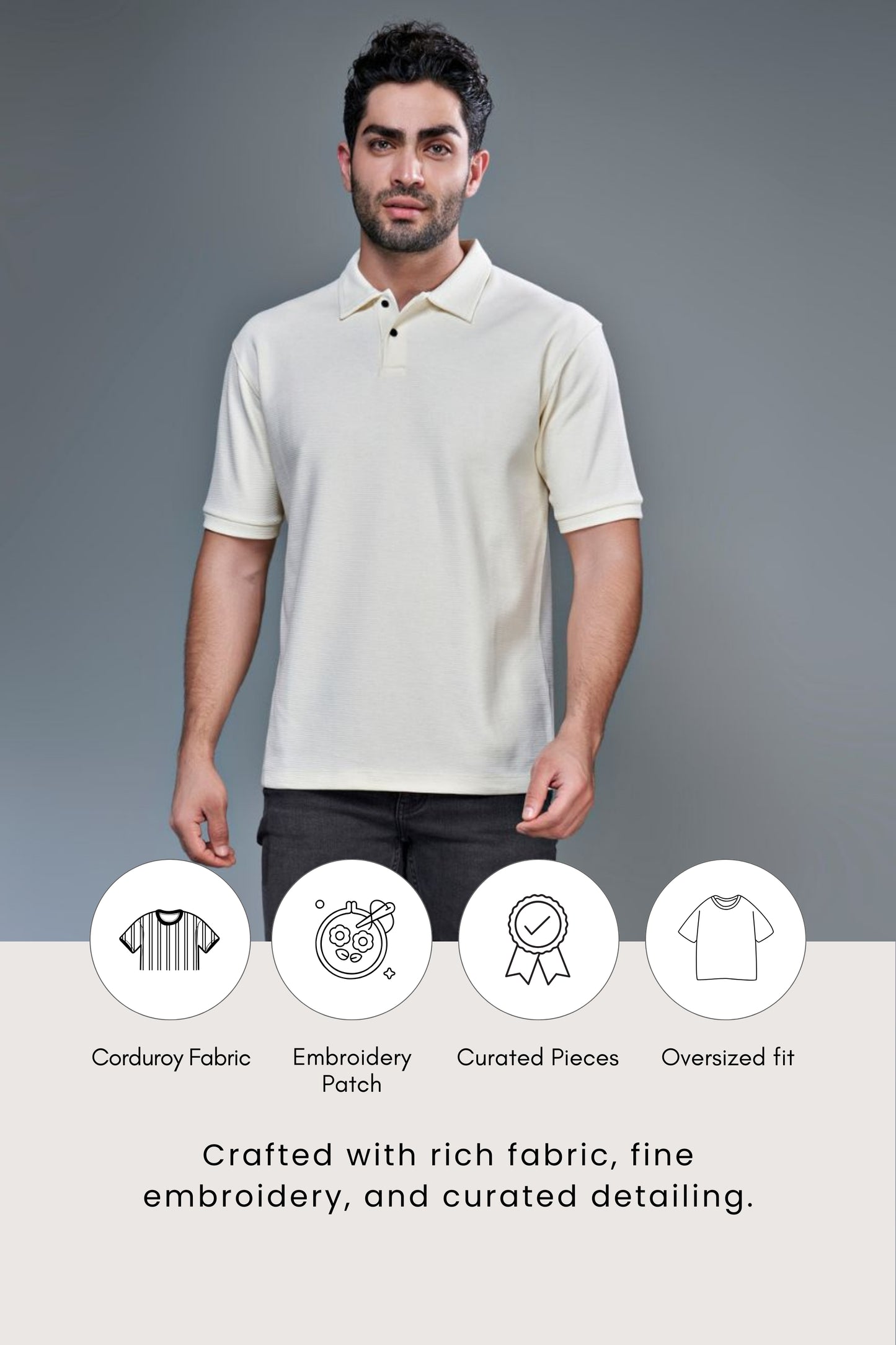 Crafted Polo - Powder White