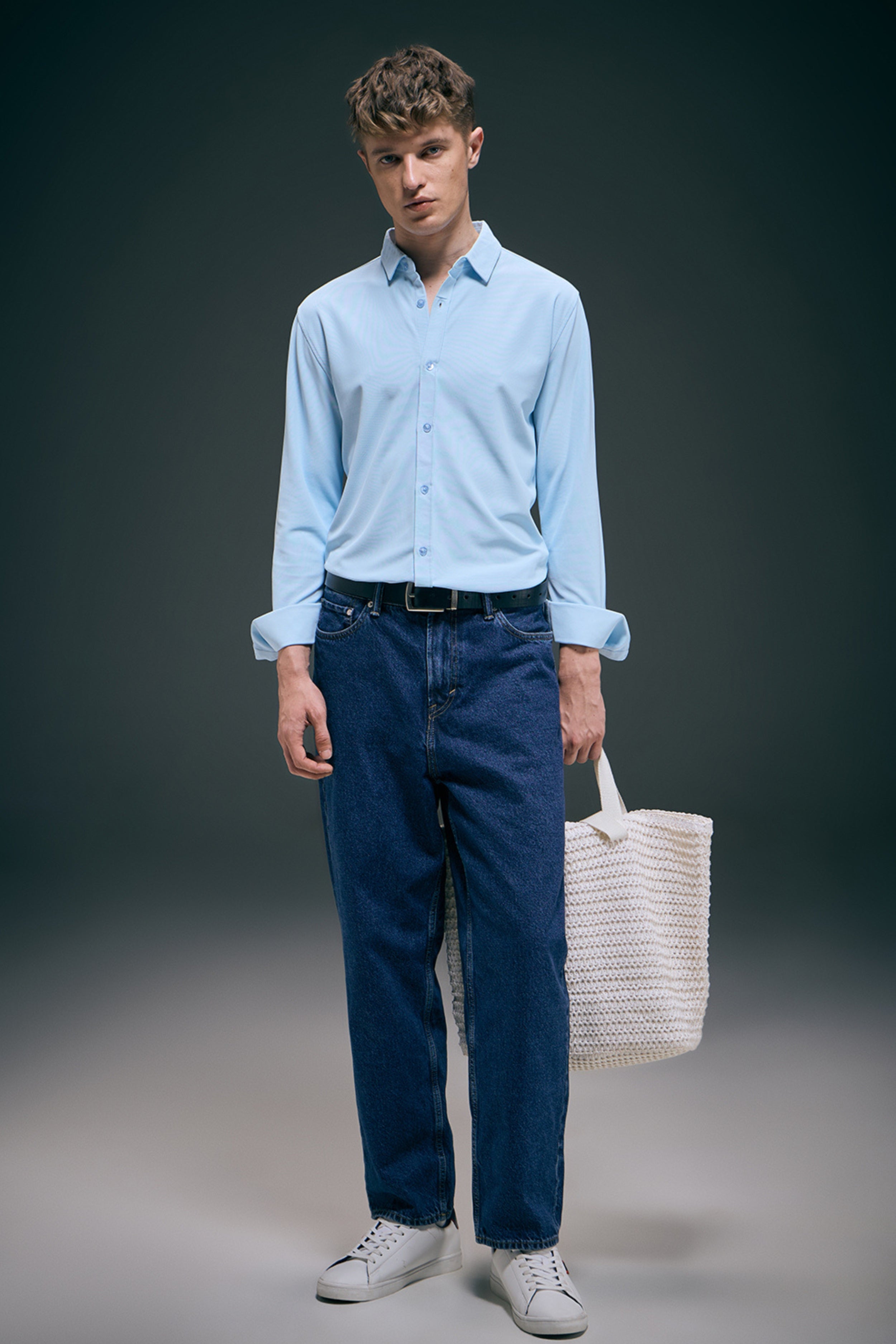 Powder Blue Smart Tech Full Sleeve Shirt – Maxzone Clothing