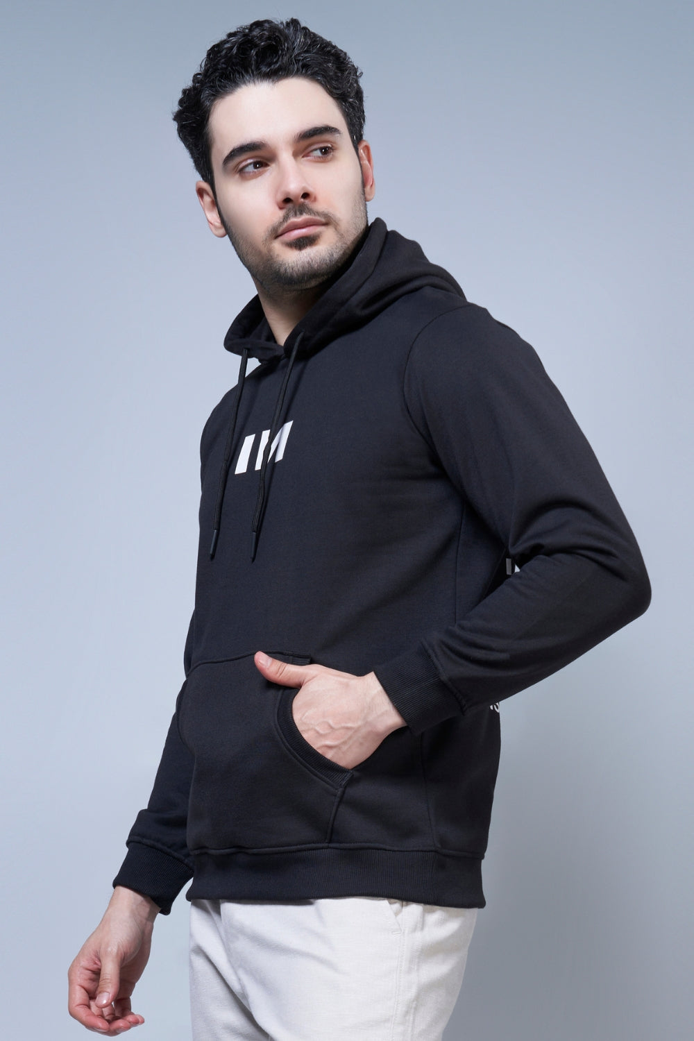 Instinct Printed Black Hoodie Hoodies Maxzone Clothing