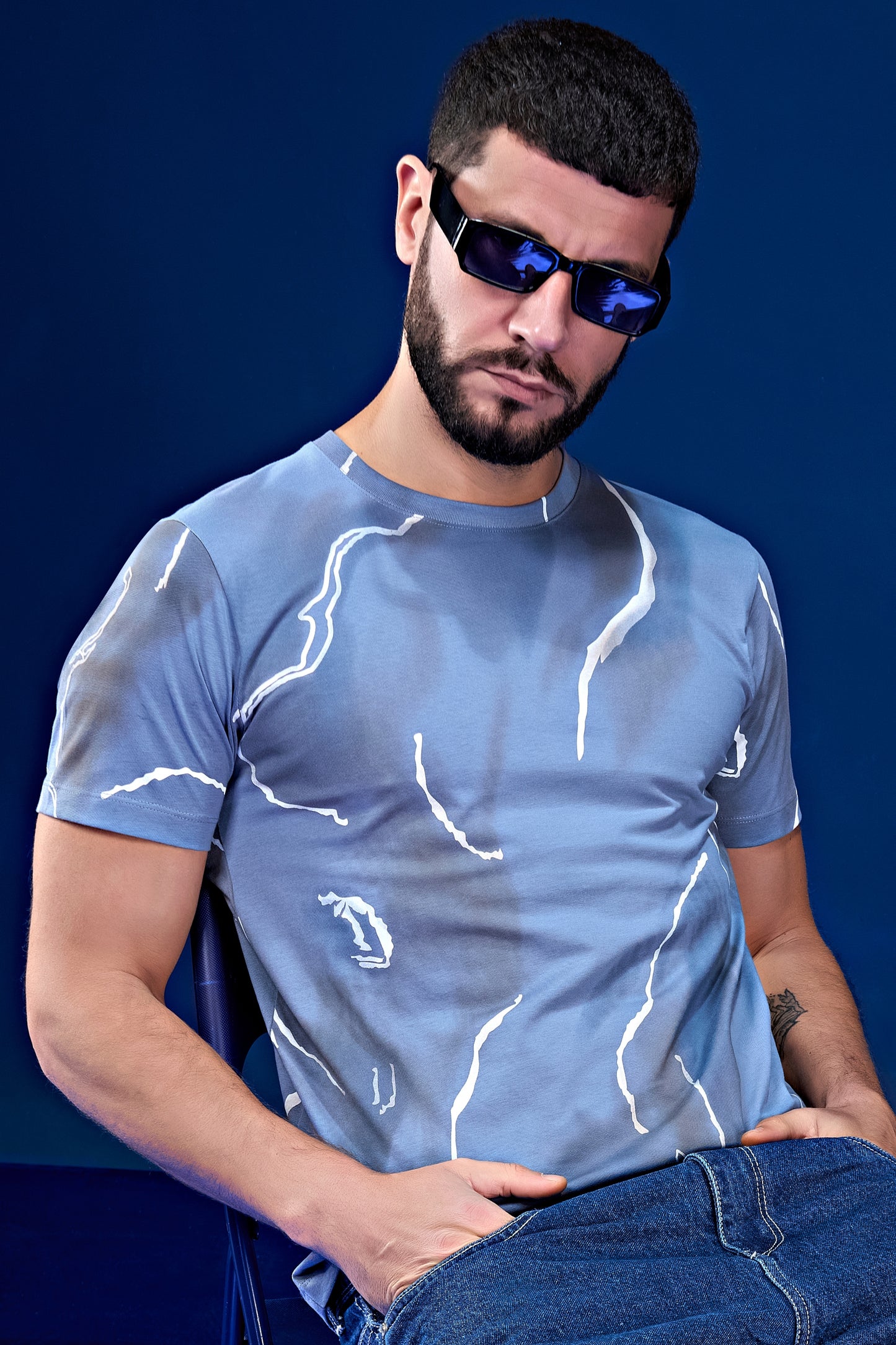 Mint Blue - AOP Round Neck T-shirt
