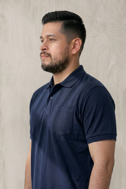 Teal Navy - Zyric Pocket Polo Plus Size