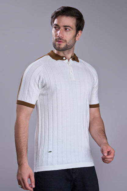 White - Luxe Knitted Polo