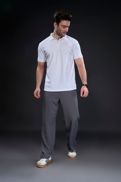 White - Structure Knit Smart Tech Polo