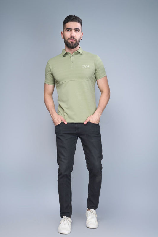 Shop Men's Fern Green Polo T-shirt-front Maxzone Clothing