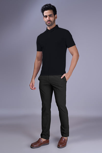Black - 2 Button Stitchless Polo
