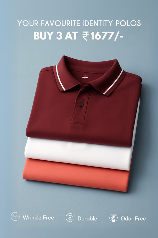 Identity Polo 2.0 Combo of 3 T-shirt