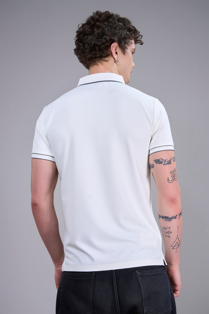 White - Stitchless Zipper Polo