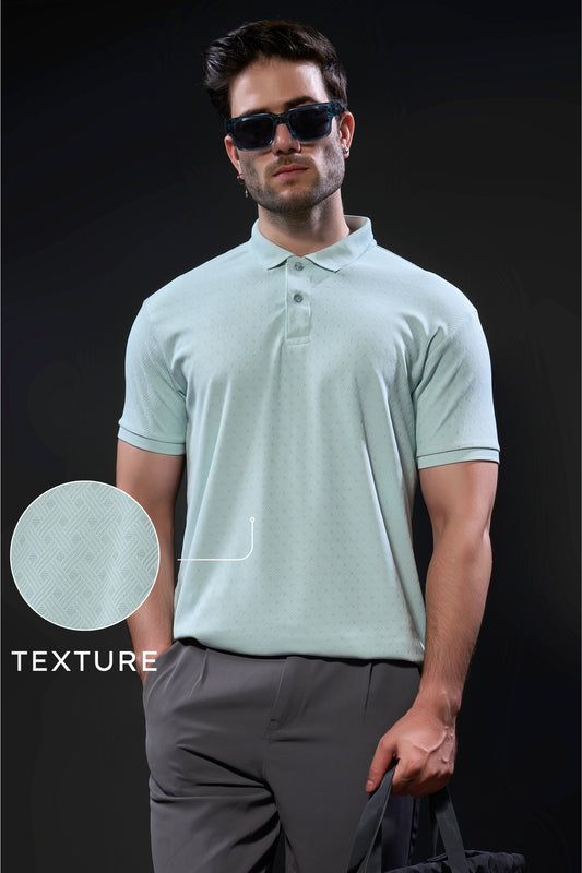 Coral Blue - Structure Knit Smart Tech Polo