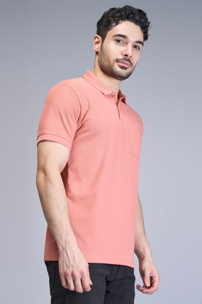 Light Pink Smart Tech Pocket + Polo T-shirts Maxzone Clothing   