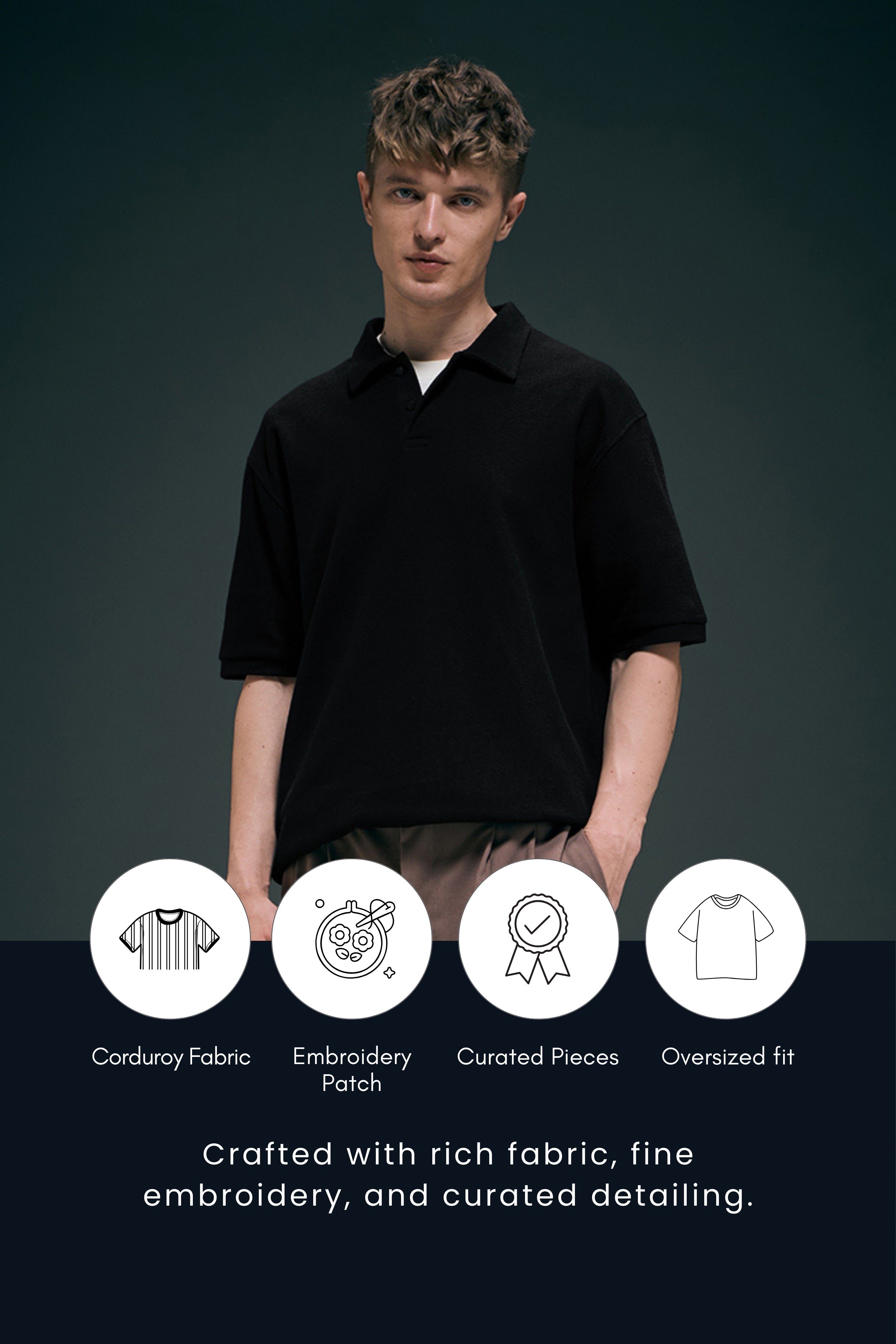 Crafted Polo - Black – Maxzone Clothing
