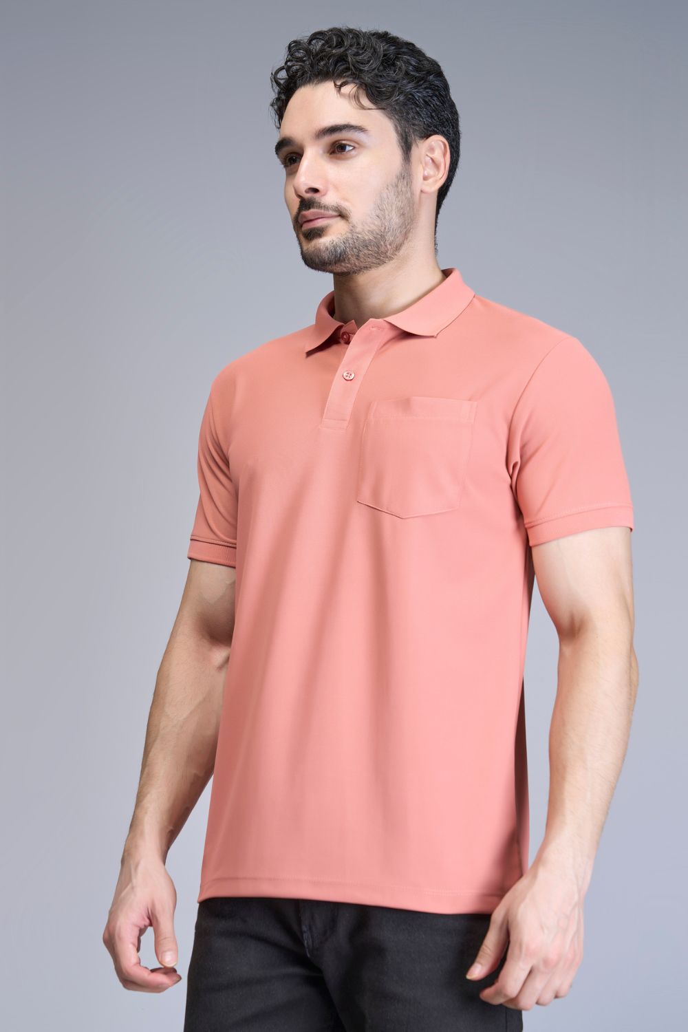 Light Pink Smart Tech Pocket + Polo T-shirts Maxzone Clothing   