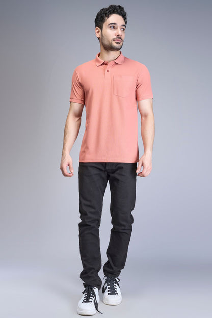 Light Pink Smart Tech Pocket + Polo T-shirts Maxzone Clothing   