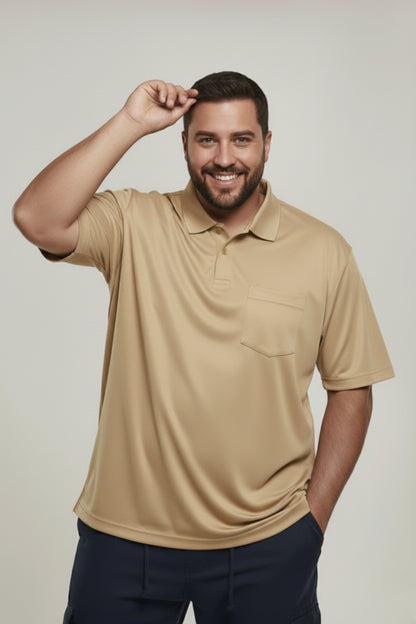 Light Yellow  - Smart Tech Pocket Polo Plus Size