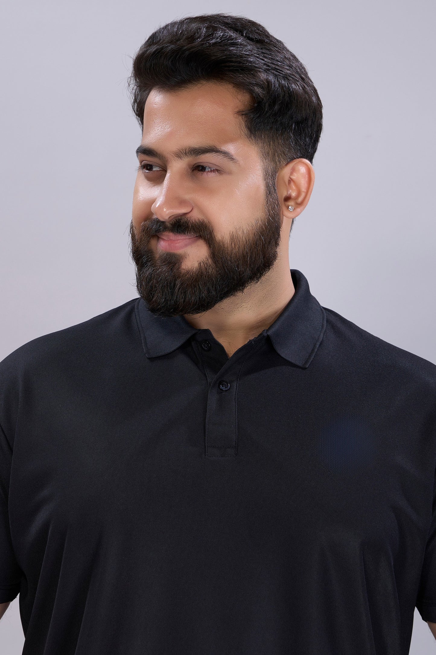 Black - Smart Tech Polo Plus Size