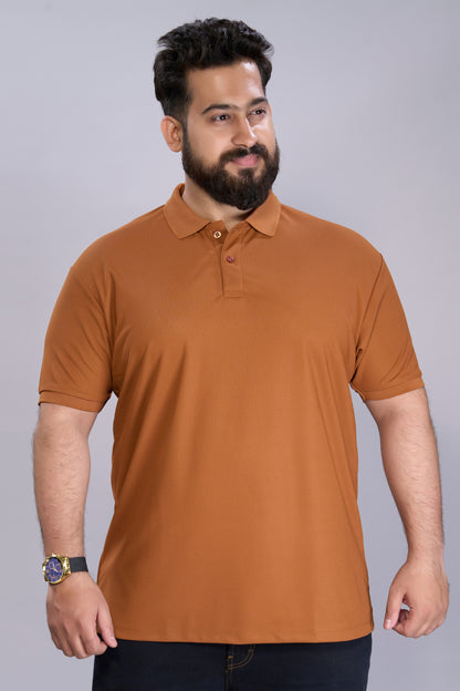 Caramel - Smart Tech Polo Plus Size