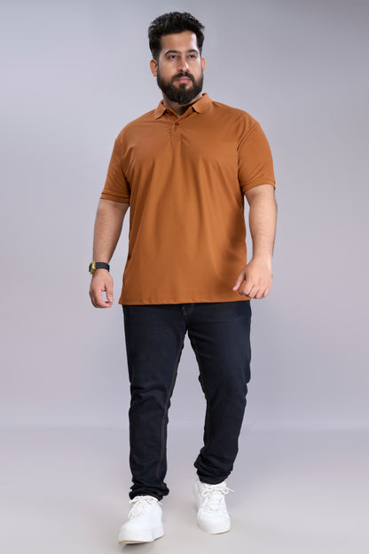 Caramel - Smart Tech Polo Plus Size