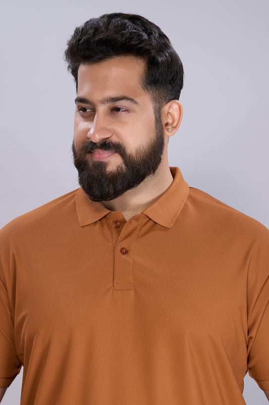 Caramel - Smart Tech Polo Plus Size