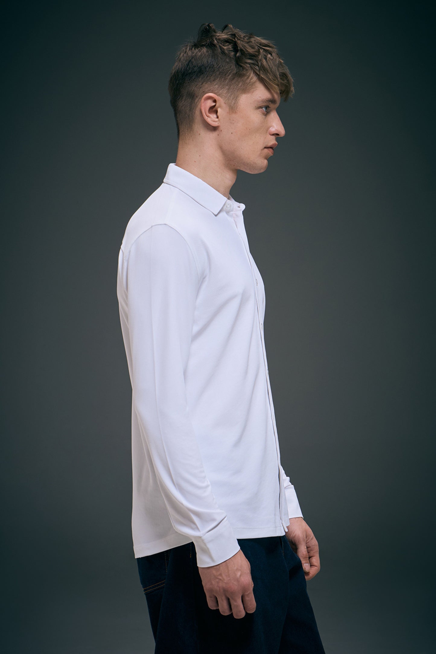 White Smart Tech Full Sleeve Shirt Full Sleeve Shirt Maxzone Clothing