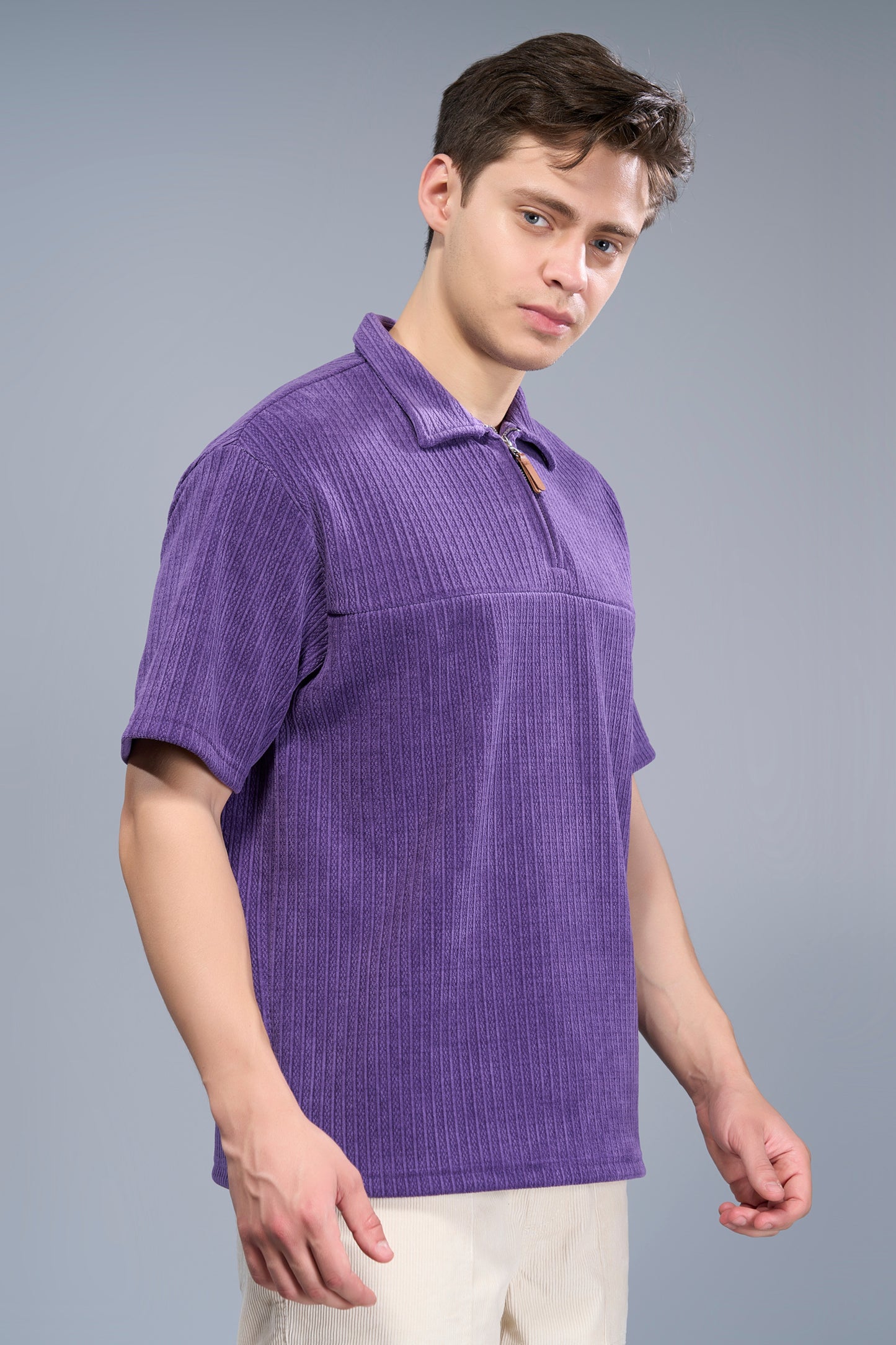 Mauve - Old Money Zip Polo Maxzone Clothing