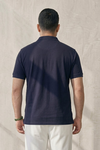 Teal Navy - Zyric Pocket Polo Plus Size
