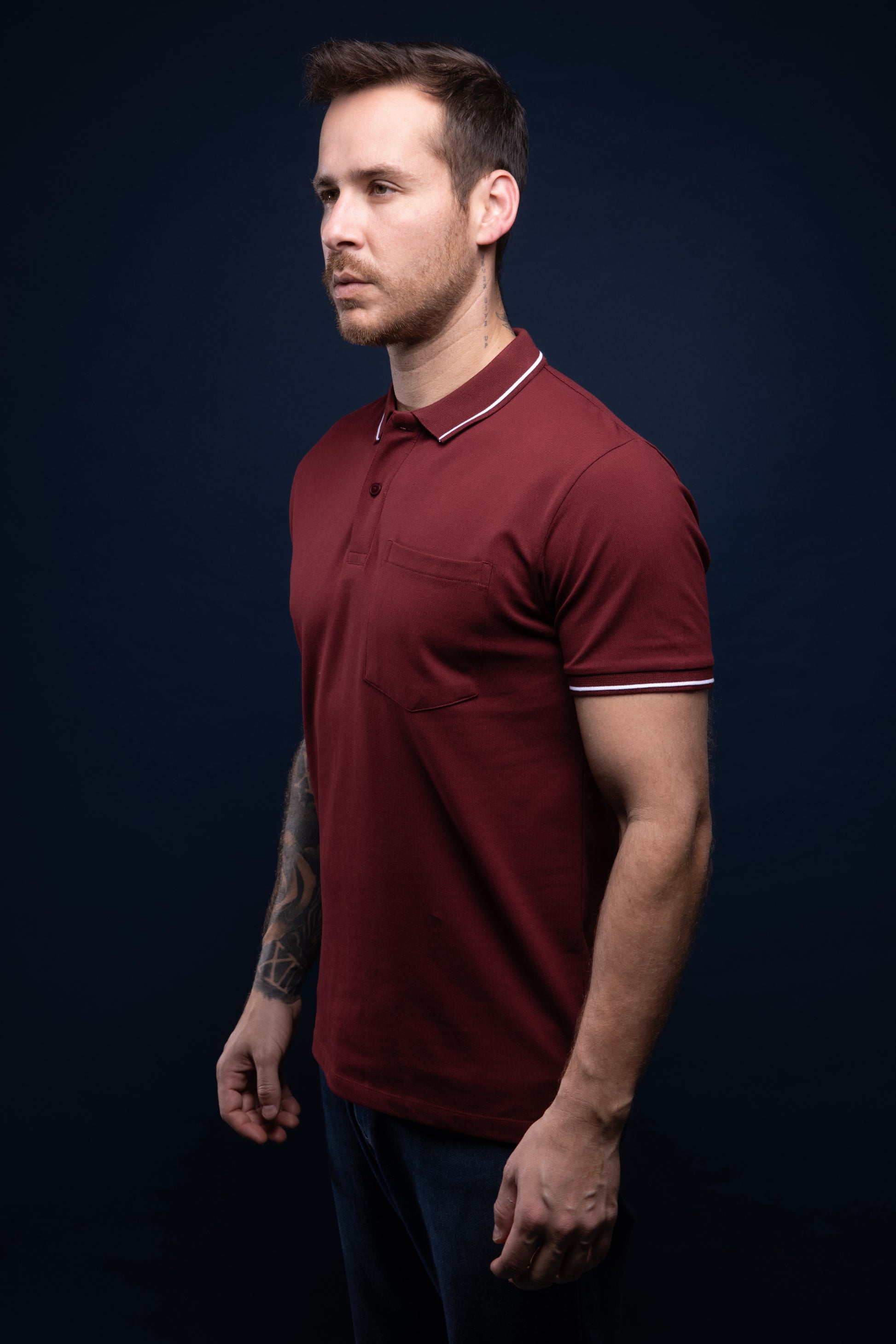 Maroon - Identity Pocket Polo Maxzone Clothing