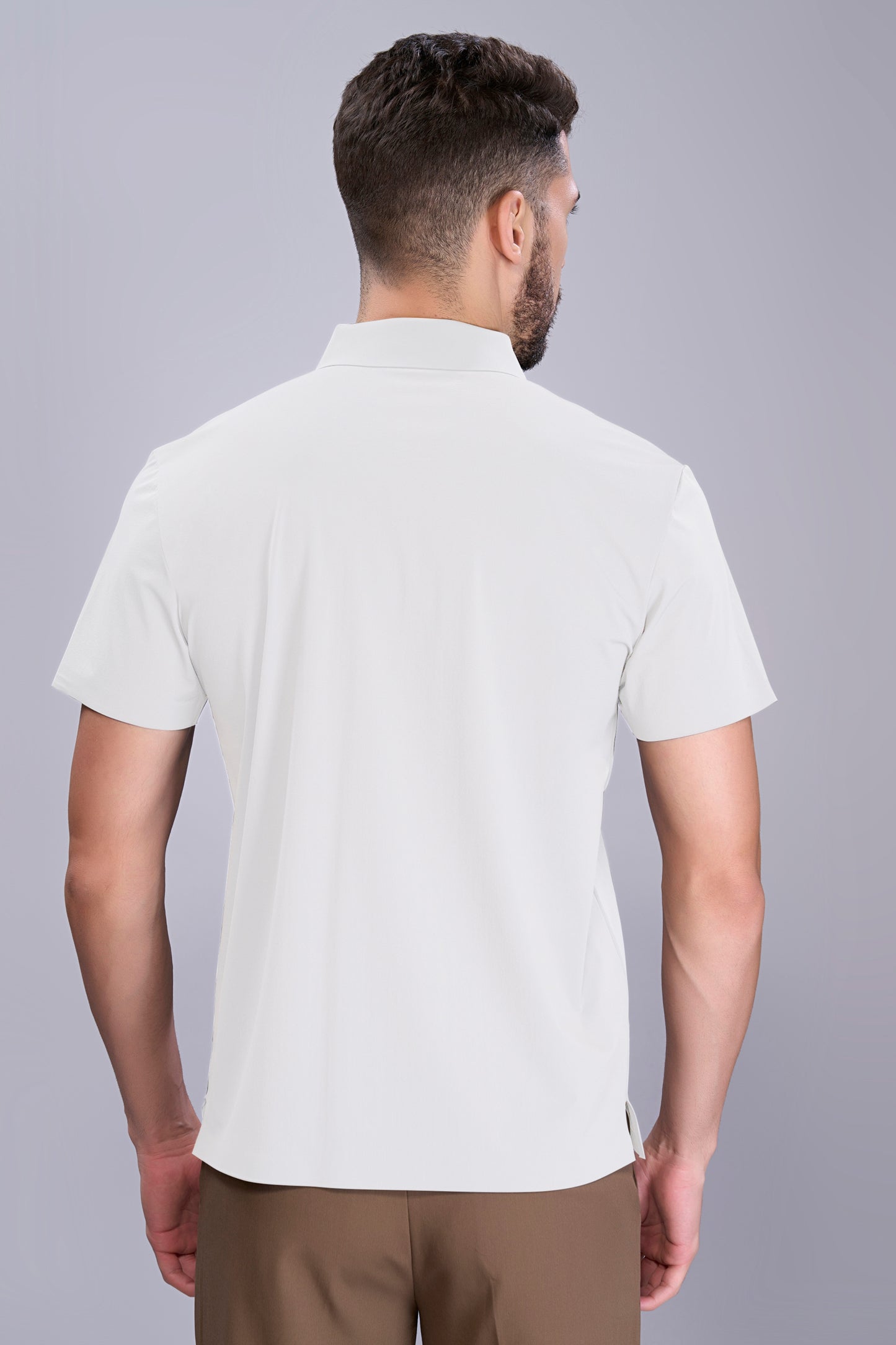 White - Stitchless Zip Polo T-shirt